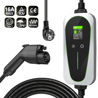 16A ประเภท 1 EV Charger EU Shucko Plug 700VDC วัสดุโลหะพลาสติก