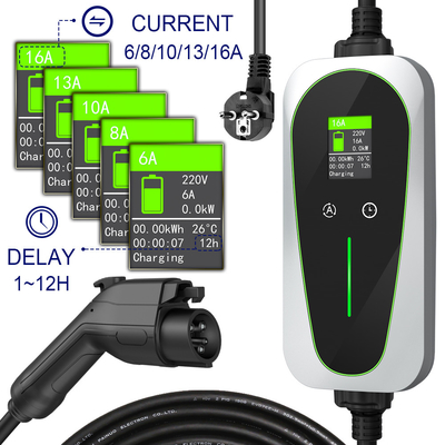 16A ประเภท 1 EV Charger EU Shucko Plug 700VDC วัสดุโลหะพลาสติก