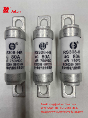 750VDC เซรามิกออโต้ฟิวส์ RS308 HB 4G อุณหภูมิสูง 10A 20A 25A 30A 40A 50A 63A 80A 100A 750VDC FUSE