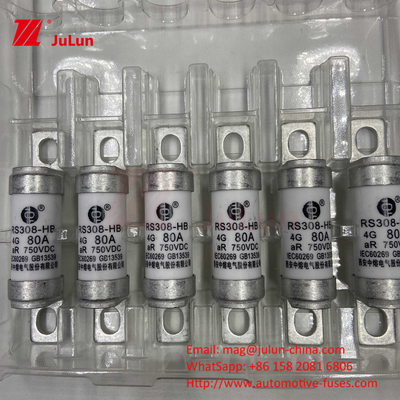 ฟิวส์รถไฟฟ้า EV สําหรับ DC750V ฟิวส์ DC750V 10A 15A 20A 25A 30A สําหรับการใช้งานรถยนต์ RS308
