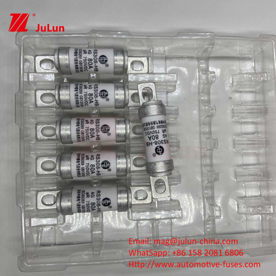 ฟิวส์รถไฟฟ้า RS308 DC750V 10A 15A 20A ด้วยความทนทานต่อการสั่นสะเทือน 63A