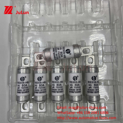 EV RS308 ฟิวส์ ช็อคเครื่องจักรกล 25A 30A 40A 50A เซรามิก ทองแดง วอลเตจเรตติ้ง DC750V บ้าน Ev ชาร์จสําหรับรถไฟฟ้า