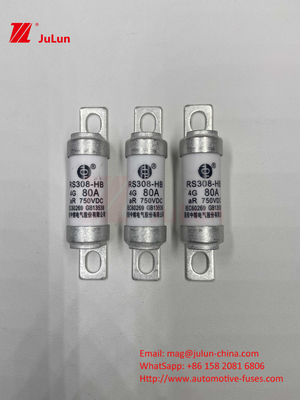 M6 โบลท์ EV ฟิวส์ 750V 80A10A 30A 50A 750VDC EV ฟิวส์ เหมาะสําหรับระบบการดึง EV, การแปลงพลังงาน
