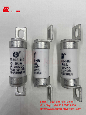 M6 โบลท์ EV ฟิวส์ 750V 80A10A 30A 50A 750VDC EV ฟิวส์ เหมาะสําหรับระบบการดึง EV, การแปลงพลังงาน