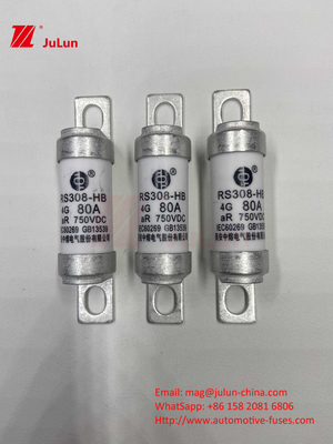 100A80A 750VDC การเก็บพลังงาน 10A 25A 30A 50AEV โลเตจไมโครฟิวส์ที่มีการป้องกันที่ฉลาดสําหรับระบบการดึงไฟฟ้า
