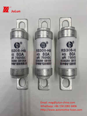 ฟิวส์รถไฟฟ้าสําหรับระบบการดึงเก็บพลังงานและ olted 750VDC 25A 30A 40A 50A สําหรับ RS308 HB EV