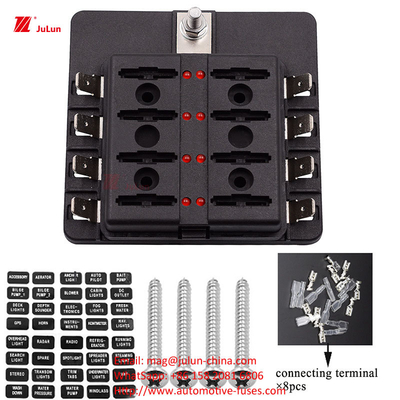 ANS/MIDI 30A-500A ตัวถือไฟฟิวส์ติดต่อทองแดงขนาดเล็ก สอดคล้องกับมาตรฐาน EU UL สําหรับการตั้งค่าใหม่โดยอัตโนมัติของไฟฟิวส์รถยนต์