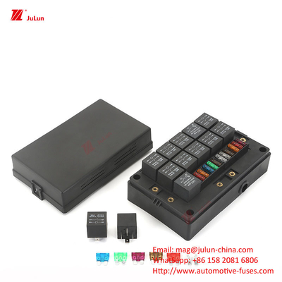 12 Way Fuse Box 12 Way Positive และ Negative Car Boat Safety Seat With LED Light Car Insert อัตโนมัติรีเซ็ตรถไฟฟ้า
