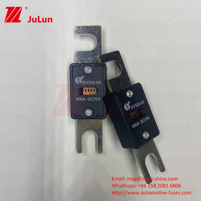 EV320-5X-350A-N 70VDC 6kA เซรามิก ทองแดง ไฟฟิวส์รถไฟฟ้าสําหรับ EV ระบบการดึงความปลอดภัย