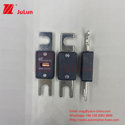 EV320-5X-350A-N 70VDC 6kA เซรามิก ทองแดง ไฟฟิวส์รถไฟฟ้าสําหรับ EV ระบบการดึงความปลอดภัย