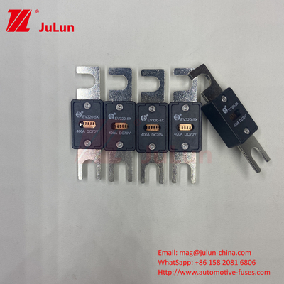 EV320-5C-100A-N 70VDC สกรูใน M6 M8 ประเภทการติดตั้ง ปีกรถไฟฟิวส์ 80-500 แอมเปอร์ รักษาความมั่นคง