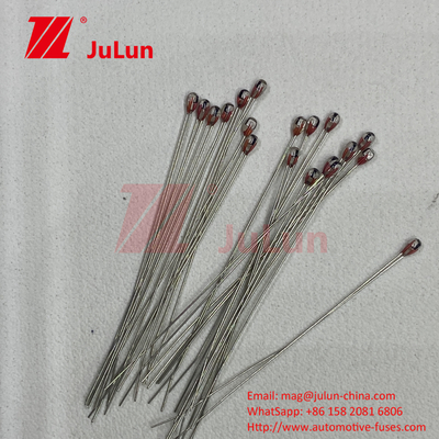 เครื่องตรวจจับอุณหภูมิ NTC สีแดง สายไฟฟ้ากระจกวัดอุณหภูมิ เครื่องตรวจจับอุณหภูมิ Thermistor 100K3950