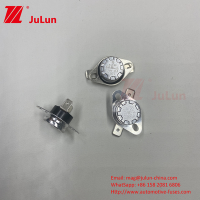 ติดต่อสวิทช์เฮอร์มัล AC250VM การรีเซ็ตด้วยมือ เครื่องป้องกันความร้อน ไมโครเวฟ เตาอบใช้งานเกินความร้อน KSD เทอร์โมสเตตสองโลหะ