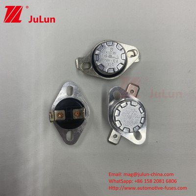 ติดต่อสวิทช์เฮอร์มัล AC250VM การรีเซ็ตด้วยมือ เครื่องป้องกันความร้อน ไมโครเวฟ เตาอบใช้งานเกินความร้อน KSD เทอร์โมสเตตสองโลหะ