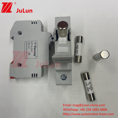 1000VDC 15A ผู้ถือไฟฟิวส์แสงอาทิตย์ PV ด้วยไฟฟิวส์ไฟฟิวส์แสงอาทิตย์ PV 6A 10A 15A 20A 25A 30A ความดันสูงสําหรับระบบแสงอาทิตย์