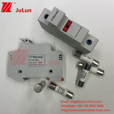 20A Solar PV Fuse Holder With Fuse For Photovoltaic Bus Box Nqqk RT16D-00 TPS ปัจจุบัน DC 80V 250A ไฟฟิวส์พลังงานแสงอาทิตย์