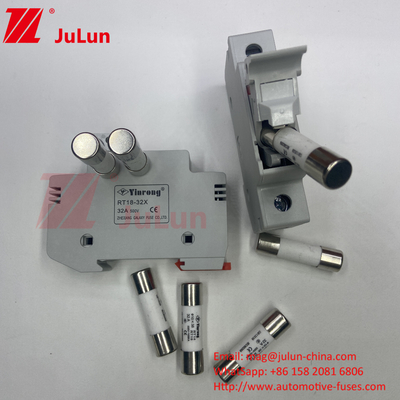 20A Solar PV Fuse Holder With Fuse For Photovoltaic Bus Box Nqqk RT16D-00 TPS ปัจจุบัน DC 80V 250A ไฟฟิวส์พลังงานแสงอาทิตย์