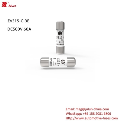 พลังงานพลังงานใหม่ เซรามิกฟิวส์ความดันสูงกลาง/ EV315-C-3E DC500V 10A,15A,20A,30A,40A,50A.60A