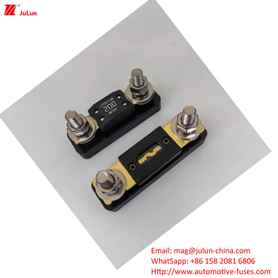 Eu UL เครื่องตัดวงจรเครื่องขยายเสียงรีเซ็ตด้วยมือ 30A-500A32V เครื่องถือไฟฟิวส์รถยนต์ พลาสติก/โฮสติกไนลอน