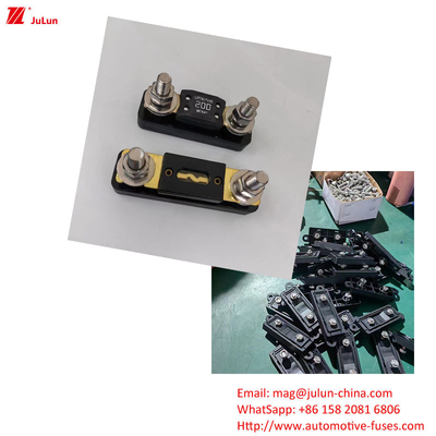 Eu UL เครื่องตัดวงจรเครื่องขยายเสียงรีเซ็ตด้วยมือ 30A-500A32V เครื่องถือไฟฟิวส์รถยนต์ พลาสติก/โฮสติกไนลอน