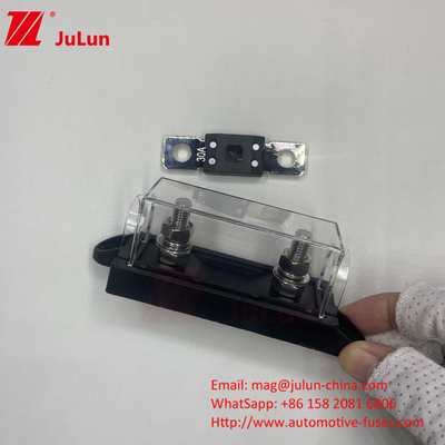 ABS สังกะสีเหล็กทองแดง 5 มม. 20 มม. 20A ตัวถือไฟฟิวส์ สําหรับ 24VDC 32VDC 72VDC