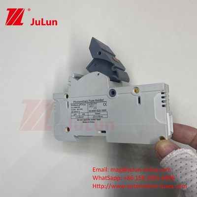 TUV DC Solar Fuse Fusible Holder Box Base DNPVF1-32 การป้องกันระบบแสงอาทิตย์ 10x38MM 1000V GPV เร่งพัดเซรามิก DIN Rail