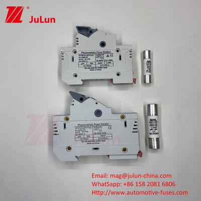ตัวถือไฟฟ้าไฟฟ้าแสงอาทิตย์ที่ได้รับการรับรองจาก DIN Rail สําหรับแผ่นไฟฟ้าแสงอาทิตย์ RT18 AC Fuses Fast Blow Ceramic 22x58