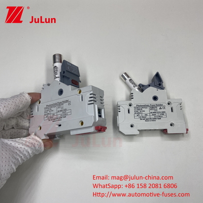 DIN Guide Fuse Holder 15A 1000VDC With Ceramic Fuse Holder Design 14*85mm 32a 1000VDC Pv ฟิวส์ฮอลเลอร์