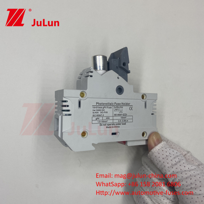 10*38mm gPV 1000VDC 32A FUSE Din Guide Fuse Holder สําหรับการติดตั้งที่ง่ายและปลอดภัย