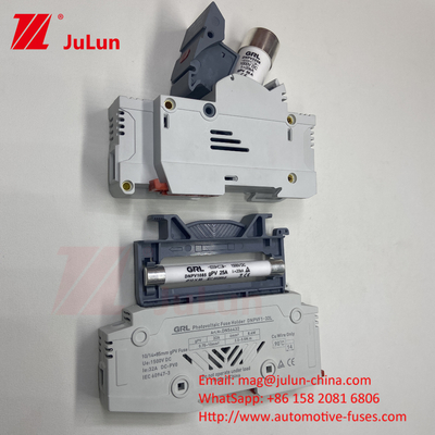 10*38mm gPV 1000VDC 32A FUSE Din Guide Fuse Holder สําหรับการติดตั้งที่ง่ายและปลอดภัย