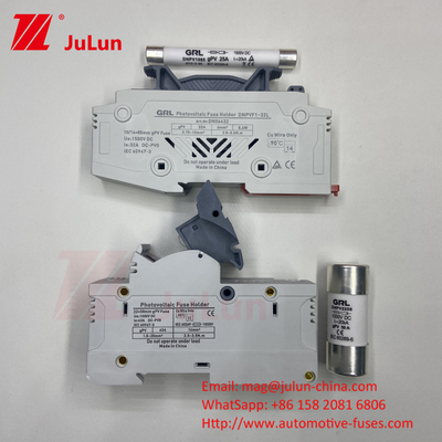 SeanRo โซลาร์ PV Din Rail Fuse Holder สําหรับ Fuse Link 10*38mm 1000V 15amp DC Fuse 25A