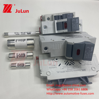 ฟิวส์ 1500vdc 20a DNPVF1-32L ระบบแสงอาทิตย์ พีวี ฟิวส์ 1500vdc การเป่าเร็ว เซรามิค DIN Rail Moun 10x85MM ฟิวส์ความร้อน 1500V