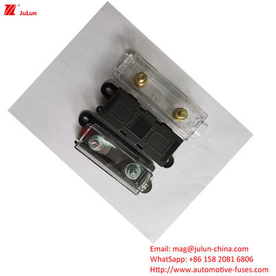 32V DIN Track Fuse Holder 30A-500A EU UL Standard ทองแดงติดต่อ พลาสติกโฮสติก โบลท์ Fuse Holder