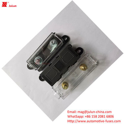 32V DIN Track Fuse Holder 30A-500A EU UL Standard ทองแดงติดต่อ พลาสติกโฮสติก โบลท์ Fuse Holder