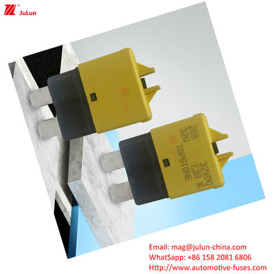 การป้องกันวงจรรถยนต์ เครื่องตัดวงจรไฟฟิวส์ พลาสติก / ไนลอน EU UL Standard 30A-500A ทองแดงทะเล