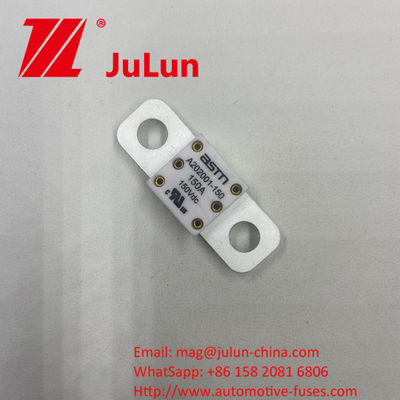 ASTM A202001 100A 150VDC เซรามิคฟิวส์รถยนต์สําหรับป้องกันวงจรสั้นในเครื่องชาร์จรถยนต์และรายละเอียดอื่น ๆ