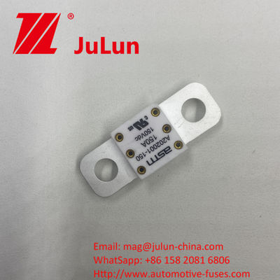 วิธีการติดตั้งสกรูบอลท์ A202001 300A 150VDC เซรามิครถยนต์เซฟิวส์สําหรับการเรียงความเร็วสูงและการป้องกันวงจรสั้น
