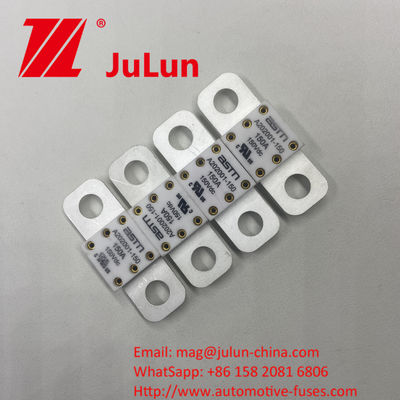 สกรูบอลท์ A202001-500A 150VDC เซรามิกออโตโมทีฟ ฟิวส์ 100A 150A 200A 250A 300A 350A แนะนําทอร์คแน่น 11-13N · m สําหรับโหมดการติดตั้ง M8