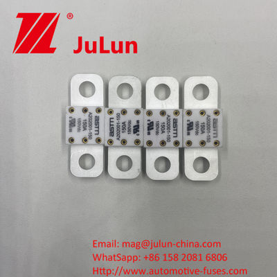 เซรามิกออโตโมทีฟ ฟิวส์ ASTM A202001-200A 150VDC สําหรับระบบการดึง EV วัสดุเงิน 20KA ความสามารถในการทําลาย 16-20KA 400A 500A