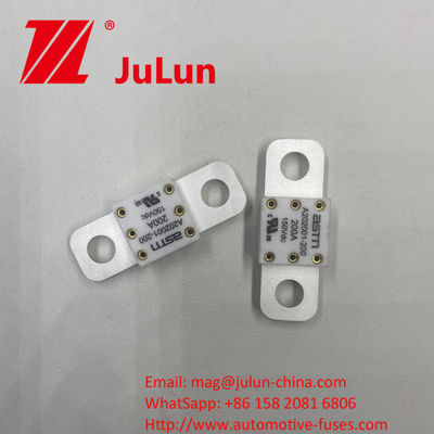 เฟิวส์รถยนต์เซรามิกขนาดเล็ก A202001-400A 125DC ด้วยปัจจุบันการจัดอันดับสูงและวิธีการติดตั้งสกรูบอลท์สําหรับการป้องกันวงจรสั้น