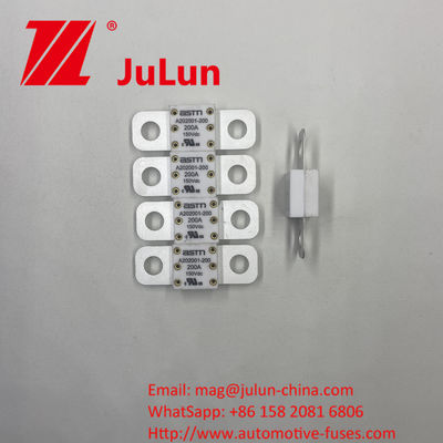 ระดับกระแสไฟฟ้าสูง A202001-100A 150VDC เซรามิกออโต้ฟิวส์สําหรับการป้องกันวงจรสั้น 150VDC 100A 150A 200A 250A 300A 350A 400A 500A