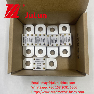 250A 150VDC A202001 ASTM เซรามิกออโตโมทีฟ ฟิวส์สําหรับชาร์จรถยนต์ และอื่นๆ ผลิตจาก เซรามิกทองแดงเงินควอตซ์ทรายทอง