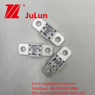 ระบบไฟฟ้าระดับความแรงสูง เซรามิก A202001-250A 150VDC เครื่องไฟฟ้ารถยนต์ ขนาดเล็ก ด้วยวัสดุเซรามิก สําหรับการป้องกันวงจรสั้น