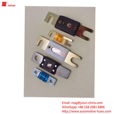 50-500A ปัจจุบันที่ระบุ อุปกรณ์เสริมป้องกันวงจรอิเล็กทรอนิกส์รถยนต์ สําหรับไฟฟิวส์ วัสดุทองแดง / เซรามิก / บาเคลิต