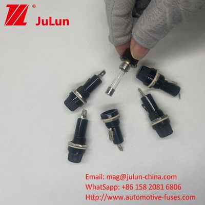 5*20mm 6X30mm Glass Car Fuse Holder 12mm 15A 125V 10A 250V เครื่องเก็บไฟฟ้า
