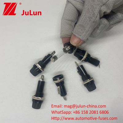 5*20mm 6X30mm Glass Car Fuse Holder 12mm 15A 125V 10A 250V เครื่องเก็บไฟฟ้า