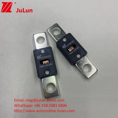 ระยะทางช่อง 51 มม EV320-5X 125A 70VDC เซรามิกออโตโมทีฟ ฟิวส์ ด้วยการรับรอง GB/T31465.5-2015 และความแรงดัน 70VDC