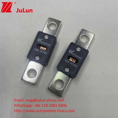 150A 70VDC EV320-5X เซรามิก ออโตโมทีฟ ฟิวส์ หินทรายควอตซ์ คุณสมบัติไฟฟ้า 1.0 ใน 4 ชั่วโมง 3.0 ใน 10s มากที่สุด
