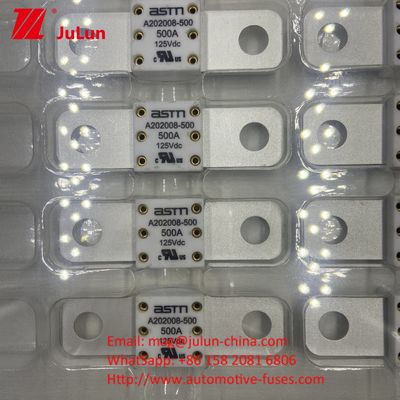 ASTM A202008 250A 125VDC ระยะหุ้นไฟฟิวส์รถไฟฟ้า 50.8mm 100A 125A
