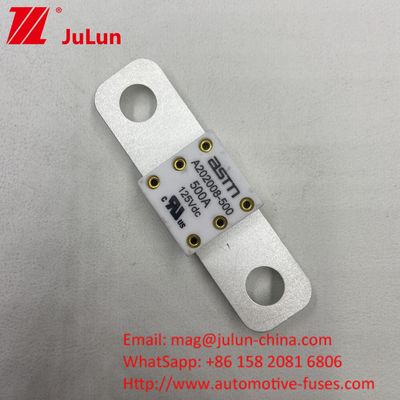68*17.7*12mm A202008 350A 125VDC EV FUSE ความสามารถในการทําลายสูง ต่ํากว่า 125Vdc สําหรับการปรับปรุงผลงานรถไฟฟ้า